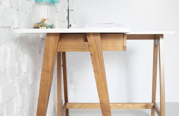 LUKA Corner Desk W 115cm x D 85cm / White Oak Right Side