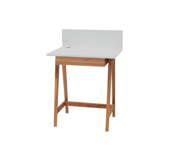 LUKA Writing Desk 65x50cm with Drawer Oak / Light Grey     