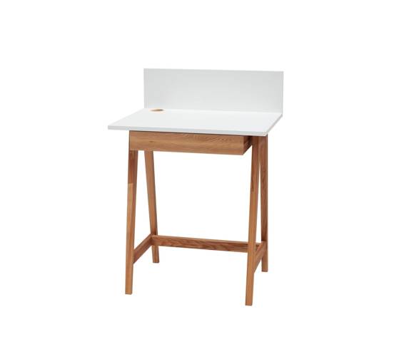 LUKA Writing Desk 65x50cm with Drawer Oak / White