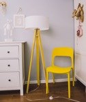 WANDA Floor Lamp 45x140cm - Yellow / Black Lampshade / Yellow