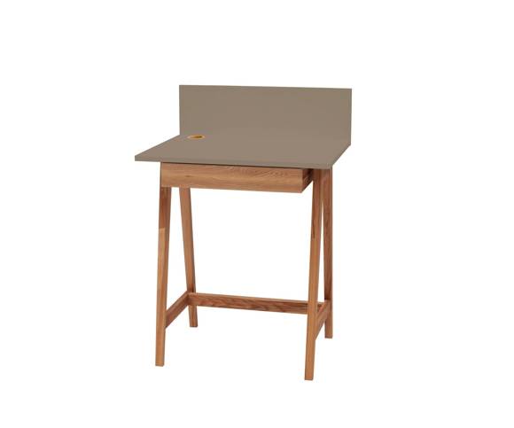 LUKA Schreibtisch 65x50cm mit Schublade Eiche Beigegrau
