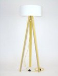 WANDA Stehlampe 45x140cm - Gelb / Weiß Lampenschirm / Gelb