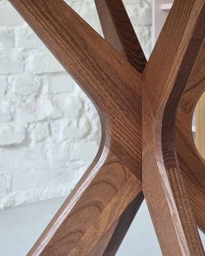 JUBI BOLD Round Dining Table 100cm Oak Brown Beige