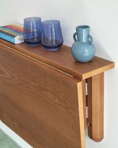 KLAPP Klappbarer Wandtisch 60x70cm Weißes Eschenholz