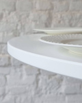 JUBI BOLD Table à Manger Ronde 110cm Noyer Rose Poudré