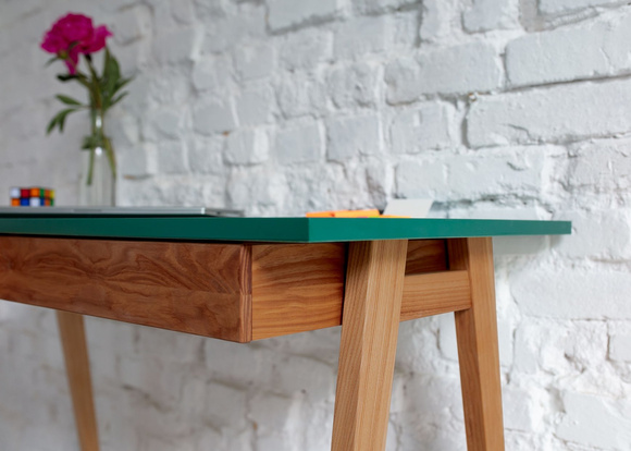 LUKA Eckschreibtisch B 115cm x T 85cm / Rosa Eiche Linke Seite