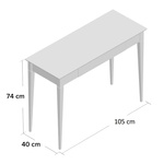MIMO Writing Desk 105x40cm Black Legs / White