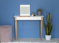 MAMO Dressing Table with Mirror 85x35cm Broom Yellow