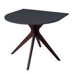Table Demi Ovale en Bois JUBI 90x90cm Noyer Graphite