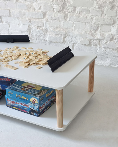 ASHME Coffee Table with Wheels 64x105cm White
