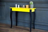 Console LILLO 65x35cm Pieds noirs / Bleu pétrole