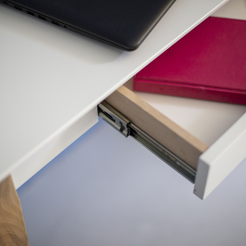 LILLO Bureau 85x40cm Pieds noirs / Rose foncé