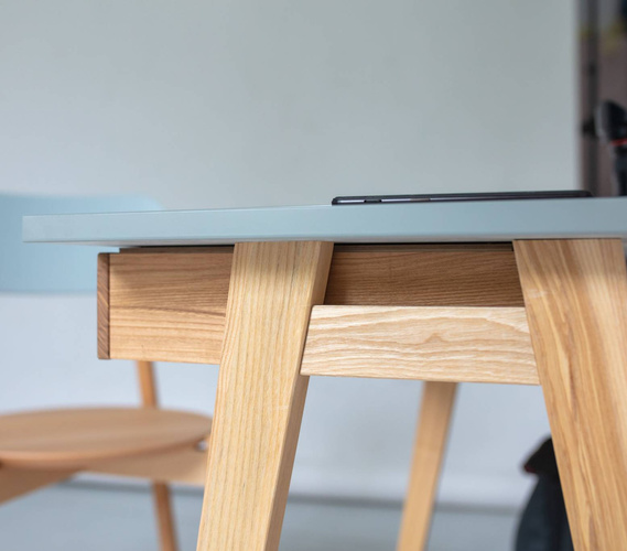 LUKA Ashwood Corner Desk W 115cm x D 85cm / White Left Side