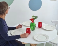 Runder Ausziehbarer Esstisch JUBI 90cm Taubenblau