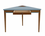 Corner Desk Ashme 114x85x85cm Oak Gentle Blue