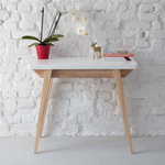 ENVELOPE Table console extensible 45x90 blanc creme