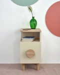 Table de nuit étroite avec tiroir DABI MINI Droite Beige Brun