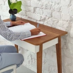 MeWise Writing Desk Dressing Table 90x48cm White Ashwood 